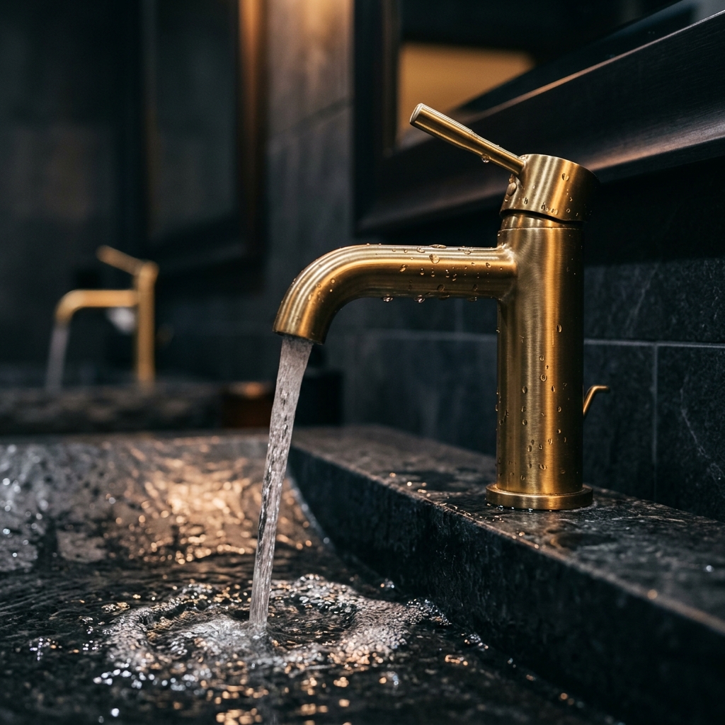 Luxuriöse goldene Armatur